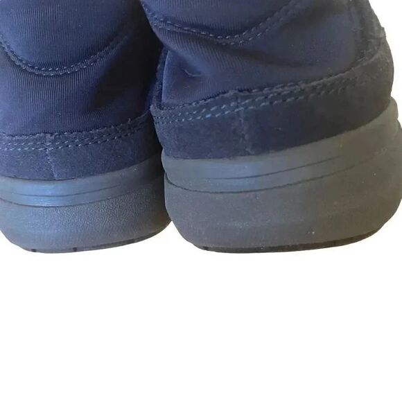 FLORSHEIM SPORTIE  Leather Textile Wool Moc Toe Slip On SHOE MENS NAVY BLUE 10